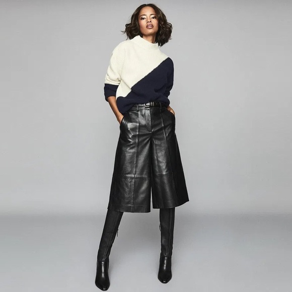 Reiss Sweaters - Reiss - Lizzie Cashmere & Wool Blend Sweater - Ivory and Navy